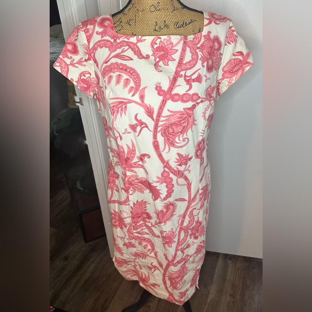 Talbots Pink and Cream Dress